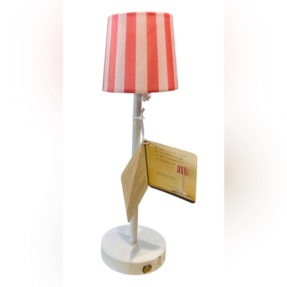 BRIGHT OUTLOOK LILY & FAYE NWT striped color changing rechargeable led lamp -14”
